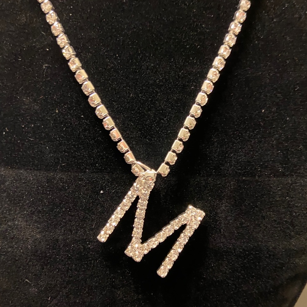 “M” Rhinestone Necklace